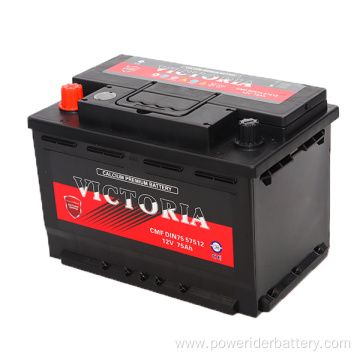 12v 75ah Din75 mf lead-acid car starting battery